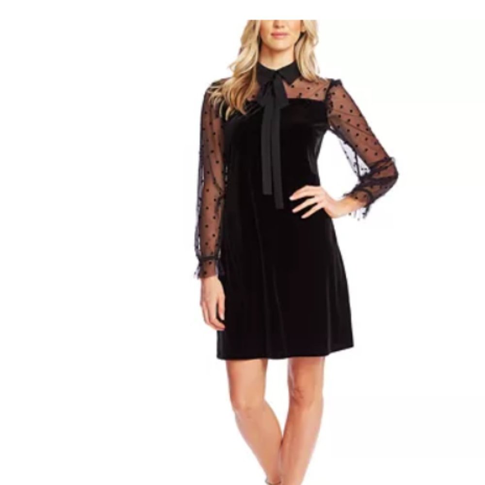 NWOT Cece Collared Velvet A-Line Dress Macys sz 8